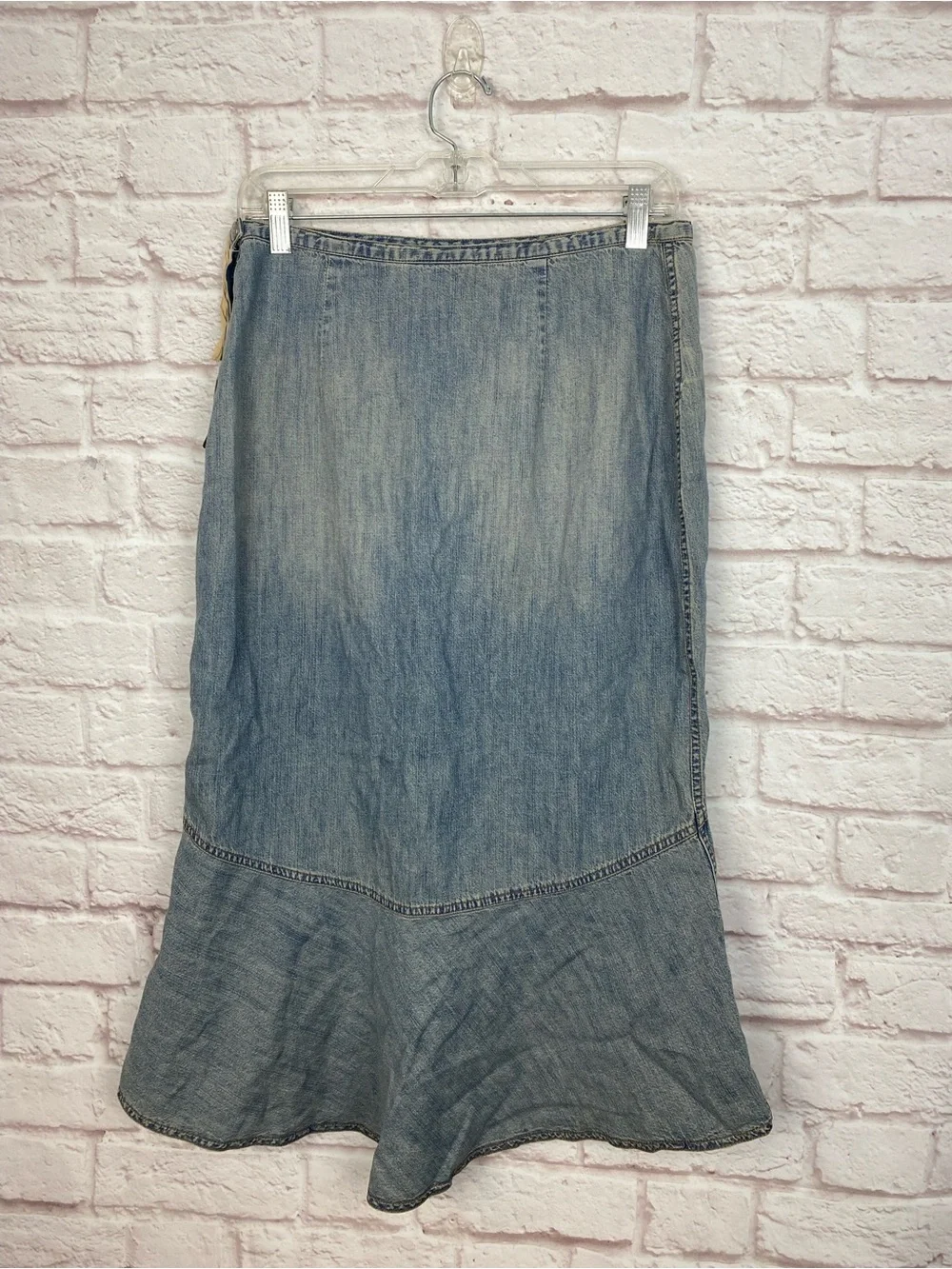 Lauren Ralph Lauren Denim Mermaid Skirt in Light Blue Y2K Size 8 New - Picture 2 of 9